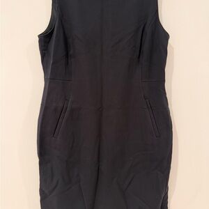 Lands End Classic Black Sleeveless Sheath Dress